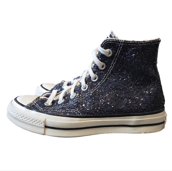 Converse Custom All Star Glitter Leopard Hi Top Limited Edition Sneaker 5.5 - Picture 3 of 14